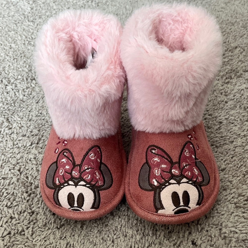 Disney Pink Minnie Mouse Kids Slippers